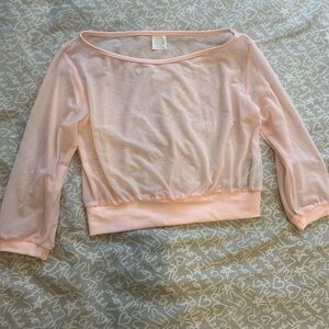 Sheer Pink Long Sleeve Top